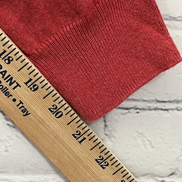 J Crew Sweater Men Large Red Cotton Cashmere Blend V Neck Knit Long Sleeve JCREW - Picture 7 of 11